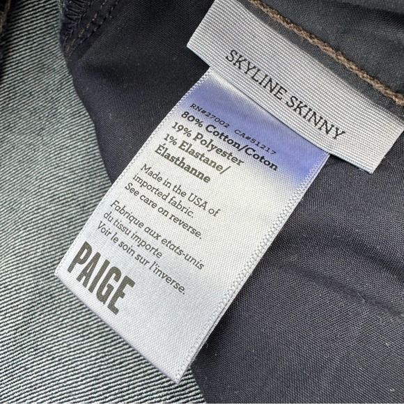 Paige Jeans Skyline Skinny Womens Mid Rise Dark Wash USA Made Stretch Soft 27 - Picture 8 of 9